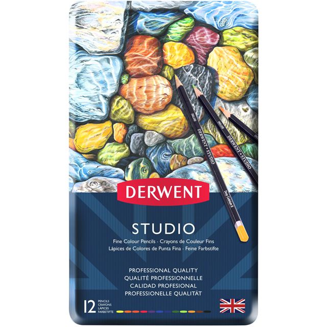 DERWENT（ダーウェント） 色鉛筆 スタジオ 32196 12色セット メタルケース