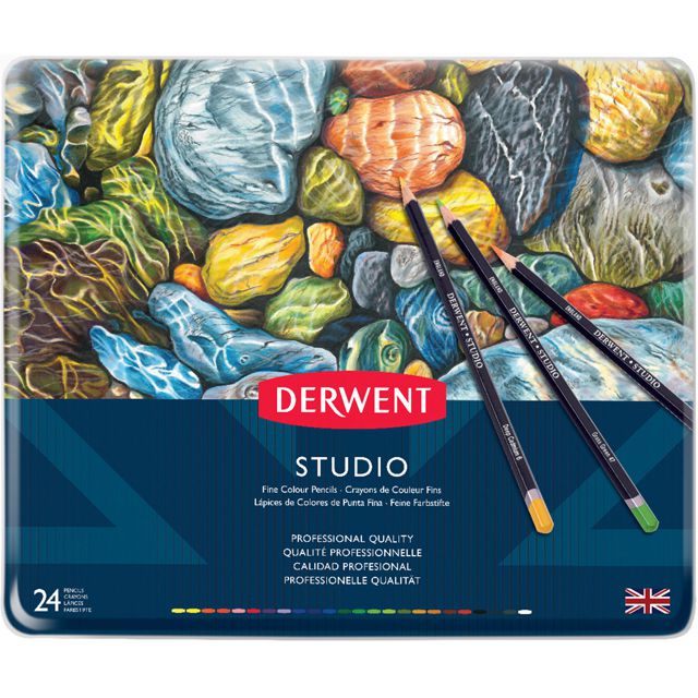 DERWENT（ダーウェント） 色鉛筆 スタジオ 32197 24色セット メタルケース