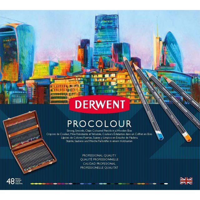 DERWENT（ダーウェント） 色鉛筆 プロカラー 2302523 48色セット ウッドボックス