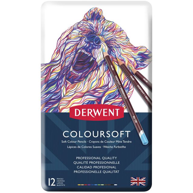 DERWENTART 色鉛筆 ダーウェント 油性色鉛筆 カラーソフト 12色セット メタルケース | 世界の筆記具ペンハウス