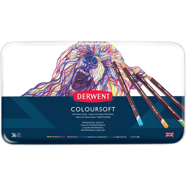 DERWENT（ダーウェント） 色鉛筆 カラーソフト 0701028 36色セット メタルケース