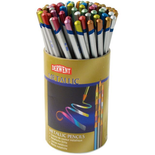DERWENTART（ダーウェント） 色鉛筆 メタリック 72色セット(12色各6本入り) ラウンドタブ 0700885