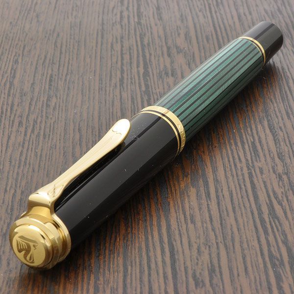 Pelikan（ペリカン）ローラーボール スーベレーン R400 グリーンストライプ