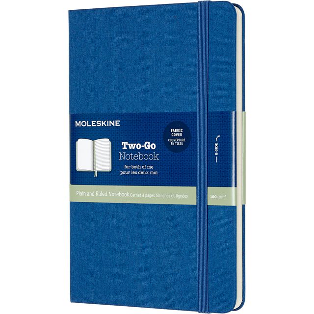 MOLESKINE（モレスキン） ノートブック Two-Go TWOGO31B40 5180952 ミディアムサイズ ラピスブルー 無地 ＋ 横罫