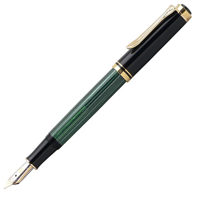 PELIKAN ペリカン M300 スーべレーン 万年筆 緑縞 EF（極細字）-