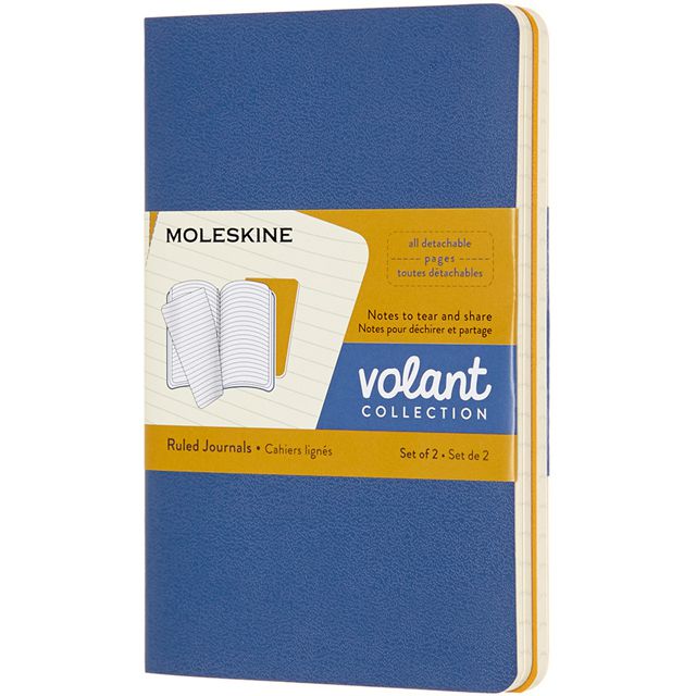 MOLESKINE（モレスキン） ポケットサイズ ヴォラン ジャーナル ルールドノートブック＜横罫＞ QP711B41M17 5180944 忘れな草ブルー/アンバーイエロー 2冊セット