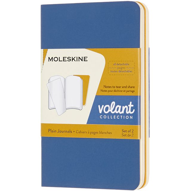 MOLESKINE（モレスキン） Xスモールサイズ ヴォラン ジャーナル プレーンノートブック＜無地＞ QP703B41M17 5180914 忘れな草ブルー/アンバーイエロー 2冊セット