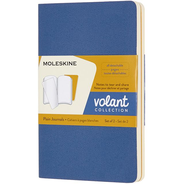 MOLESKINE（モレスキン） ポケットサイズ ヴォラン ジャーナル プレーンノートブック＜無地＞ QP713B41M17 5180946 忘れな草ブルー/アンバーイエロー 2冊セット