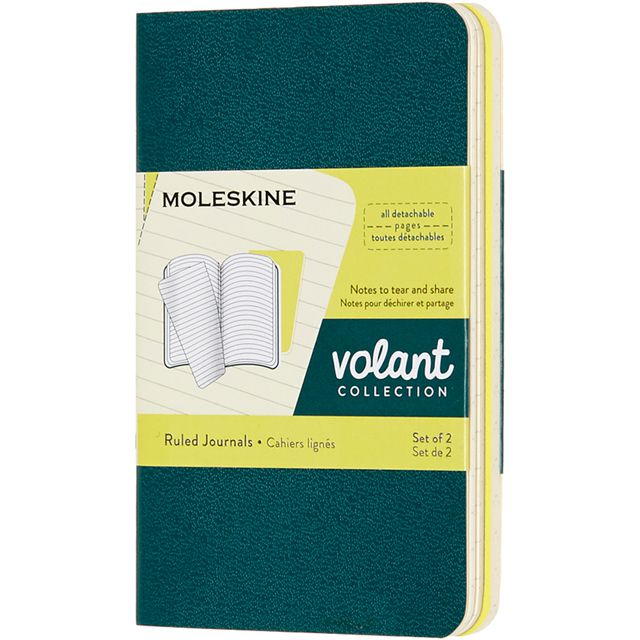 MOLESKINE（モレスキン） Xスモールサイズ ヴォラン ジャーナル ルールドノートブック＜横罫＞ QP701K31M20 5180940 ピングリーン/レモンイエロー 2冊セット