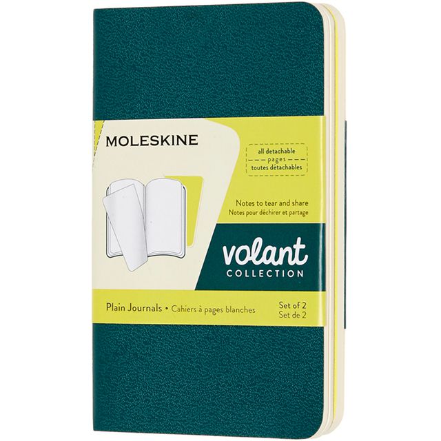 MOLESKINE（モレスキン） Xスモールサイズ ヴォラン ジャーナル プレーンノートブック＜無地＞ QP703K31M20 5180942 ピングリーン/レモンイエロー 2冊セット