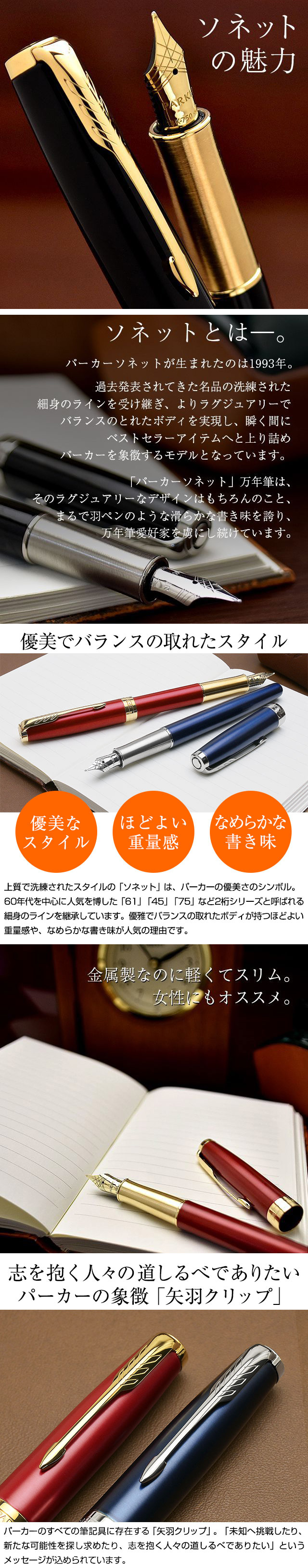 PARKER パーカー 万年筆 ソネット ニューコレクション レッドGT/ブルー