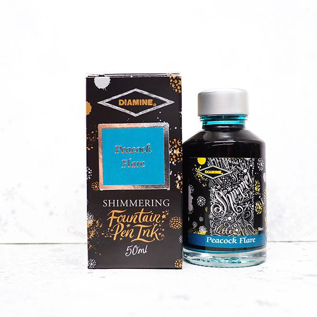 DIAMINE（ダイアミン） ボトルインク シマーリングインク 50ml No.637 ピーコックフレア/Peacock Flare