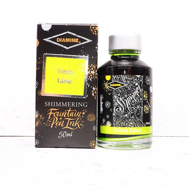 DIAMINE（ダイアミン） ボトルインク シマーリングインク 50ml No.640 ネオンライム/Neon Lime