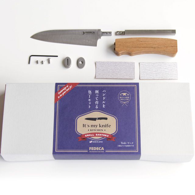 Fedeca フェデカ 自作キット It S My Knife Kitchen Santoku 小 チーク 包丁キット 家庭用万能包丁 世界の筆記具ペンハウス