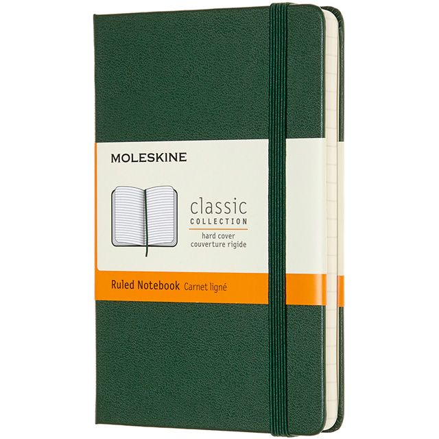 【ポイント15倍】MOLESKINE（モレスキン） ノートブック マートルグリーン クラシック ポケットサイズ 横罫 MM710K15 5181698