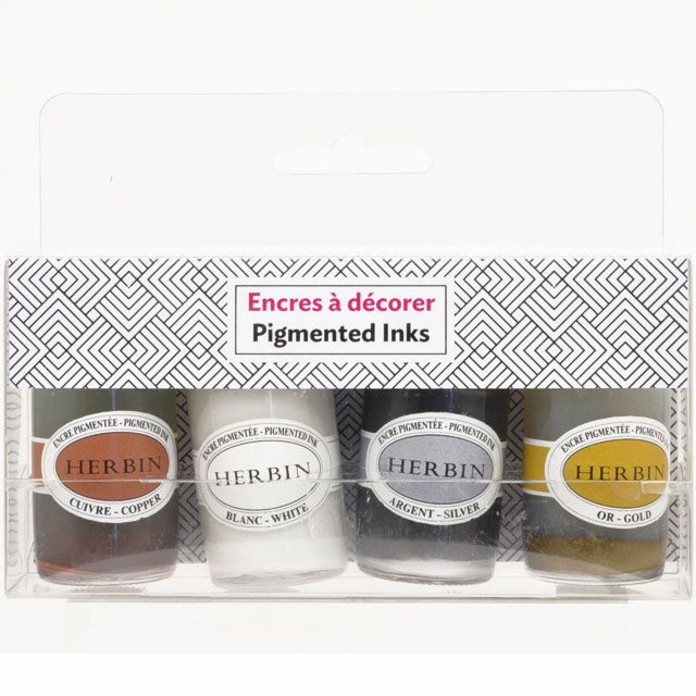 J Herbin エルバン ボトルインク ミニインク4本セット ピグメント 世界の筆記具ペンハウス