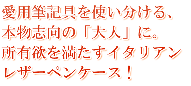 愛用筆記具を使い分ける、本物志向の「大人」に。所有欲を満たすイタリアンレザーペンケース！