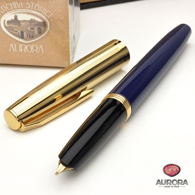 AURORA（アウロラ） 万年筆 特別生産品 デュオカルト  ゴールドキャップ・ブルー DC57-DBM