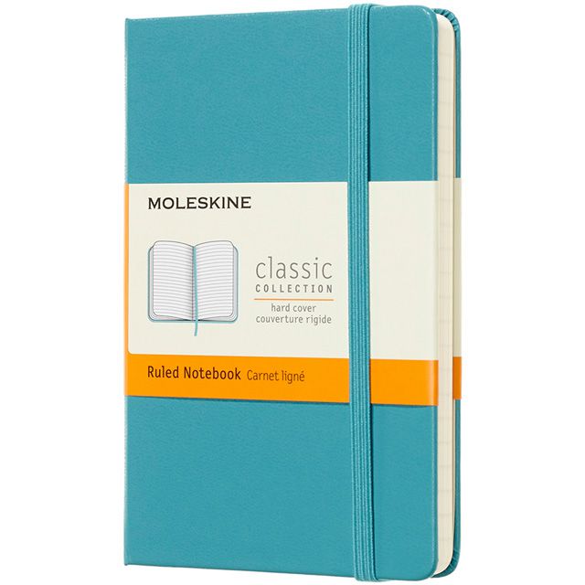【ポイント15倍】MOLESKINE（モレスキン） ノートブック リーフブルー クラシック ポケットサイズ 横罫 MM710B35 5180311