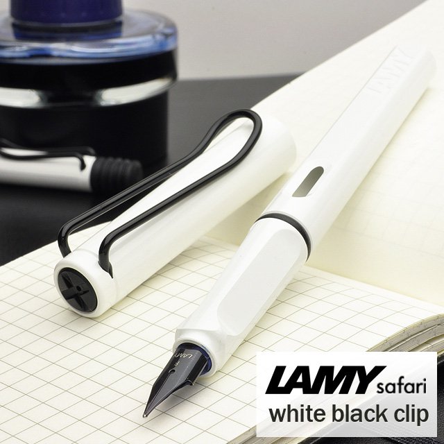 ラミー 万年筆 限定カラー サファリ ホワイト ブラッククリップ 日本限定モデル L19WTB-