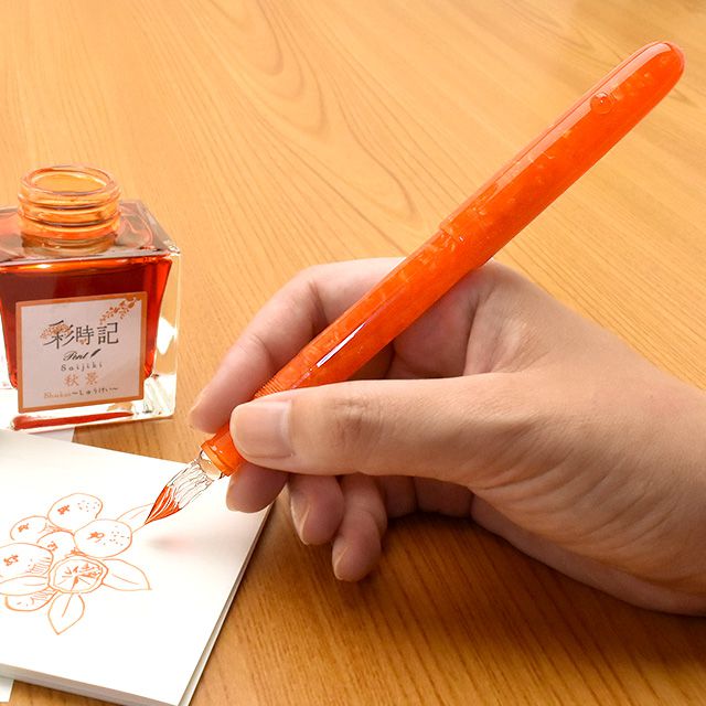 Pent〈ペント〉 by 大西製作所＆まつぼっくり　アセテート　キャップ付きガラスペン
