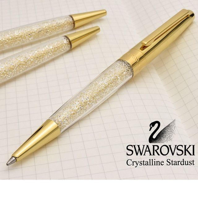 スワロフスキー ボールペン Crystalline スターダスト クリップ付き ゴールド  世界の筆記具ペンハウス