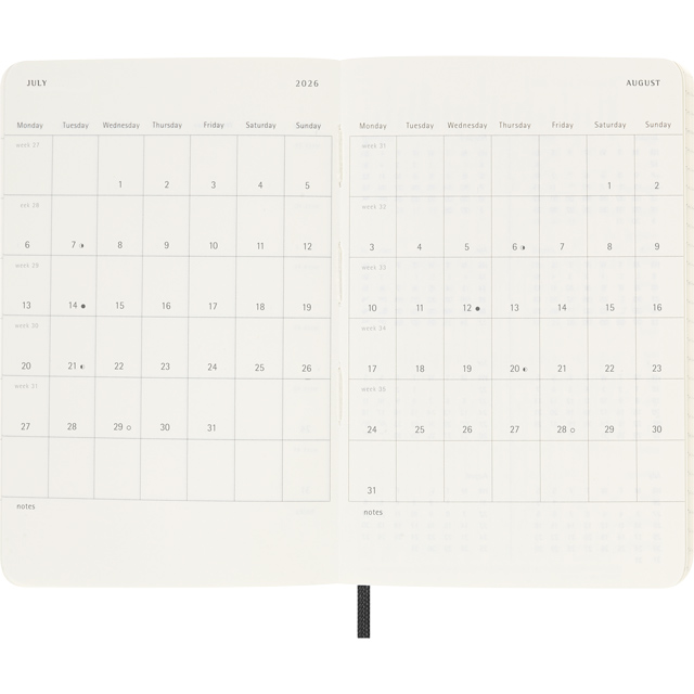 MOLESKINE（モレスキン）2025年7月はじまり ウィークリーダイアリー ソフトカバー ポケットサイズ