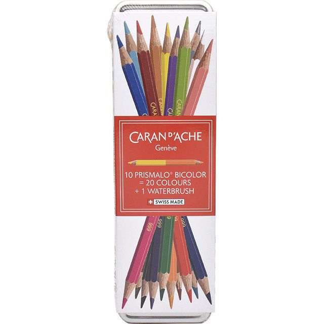 CARAN D'ACHE（カランダッシュ）水溶性色鉛筆 クリスマスコレクション2019 ギブ・ア・リトル・ジョイ プリズマロ（R） バイカラーセット 20色（缶入） CC0999-311