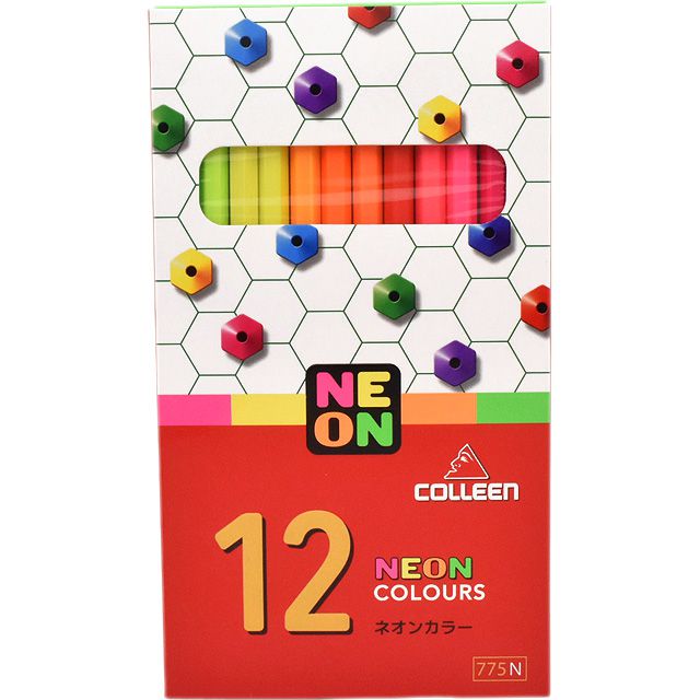 COLLEEN（コーリン色鉛筆） 775六角 11色紙箱入り蛍光色鉛筆 775N-12 【蛍光色鉛筆】