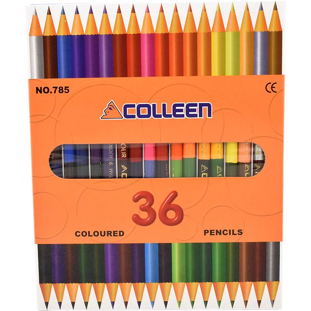 COLLEEN 色鉛筆 双頭式色鉛筆 785丸 24本48色紙箱入り色鉛筆 785-24/48 