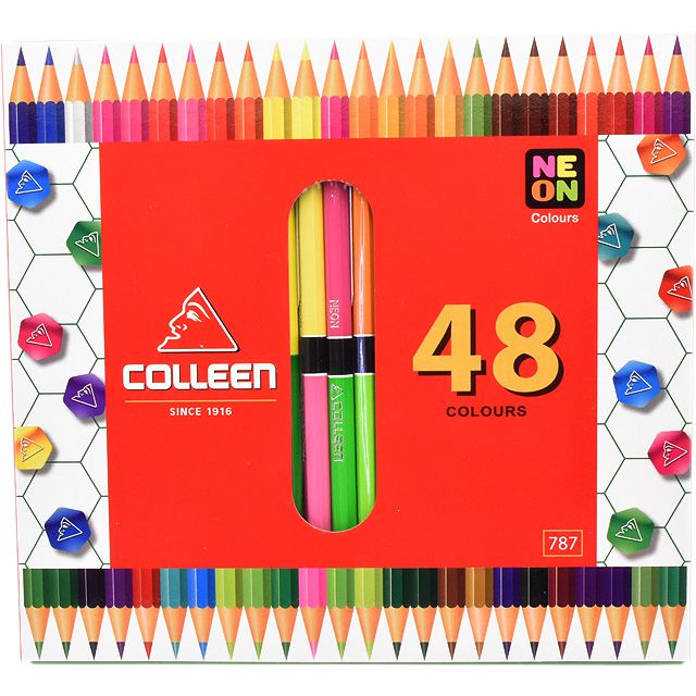 COLLEEN（コーリン色鉛筆） 787六角 24本48色紙箱入り色鉛筆 787-24/48
