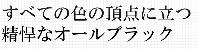 すべての色の頂点に立つ精悍なオールブラック