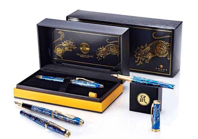 Cross クロス 万年筆 タウンゼント イヤー オブ ザ ラット 万年筆 トランスルーセントブルーラッカー At0046 59 世界の筆記具ペンハウス