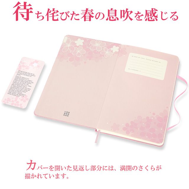 待ち侘びた春の息吹を感じる。カバーを開いた見返し部分には、満開のさくらが描かれています。