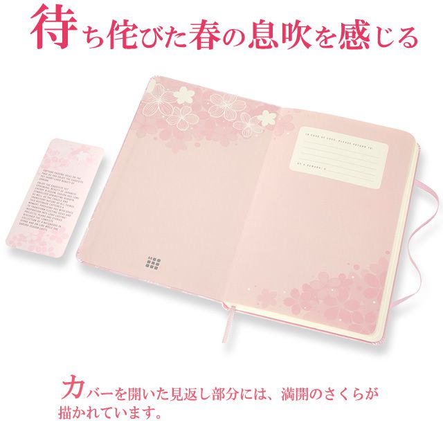 待ち侘びた春の息吹を感じる。カバーを開いた見返し部分には、満開のさくらが描かれています。