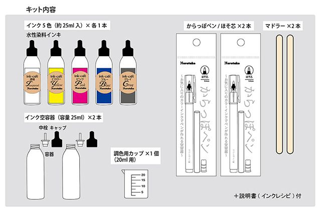 呉竹　インクキット　ink-café おうちで楽しむ私のカラーインク作りキット ECF160-500