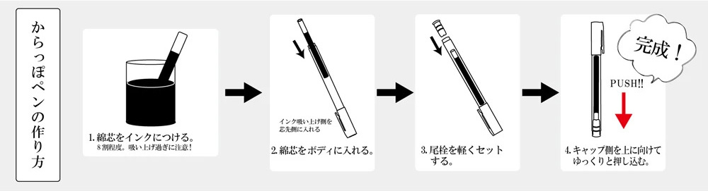 呉竹 ink-cafe（インクカフェ）からっぽペン ほそ芯 ECF160-401