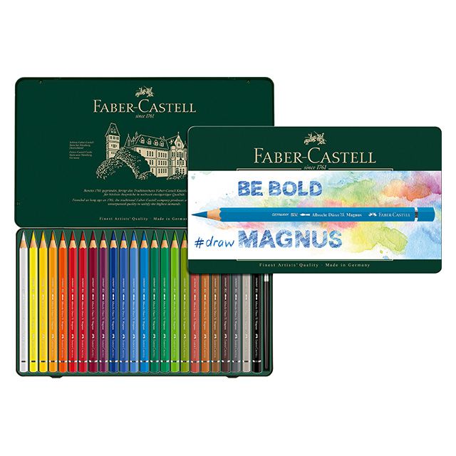 FABER-CASTELL（ファーバーカステル） 水彩色鉛筆 アルブレヒト デューラー マグナス 水彩色鉛筆 116924 24色（缶入り・筆つき）