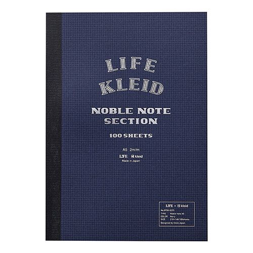 kleid（クレイド） ノート LIFE×kleid ノーブルノートA5  2mm方眼 ネイビー 8958