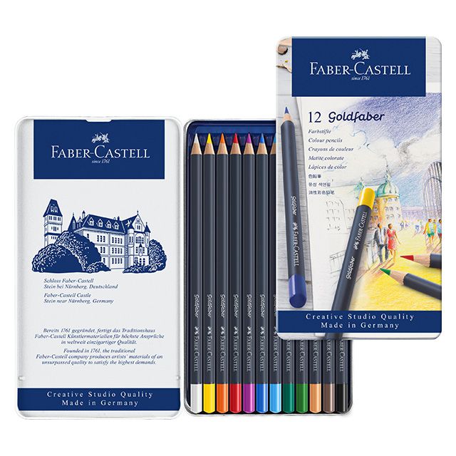 FABER-CASTELL（ファーバーカステル） 色鉛筆 ゴールドファーバー 色鉛筆 114712 12色（缶入）