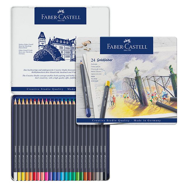 FABER-CASTELL（ファーバーカステル） 色鉛筆 ゴールドファーバー 色鉛筆 114724 24色（缶入）