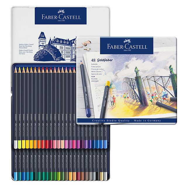 FABER-CASTELL（ファーバーカステル） 色鉛筆 ゴールドファーバー 色鉛筆 114748 48色（缶入）