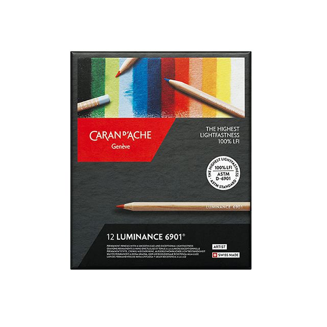 CARAN D'ACHE（カランダッシュ） 油性色鉛筆 ルミナンス6901 12色セット紙箱入 6901-712