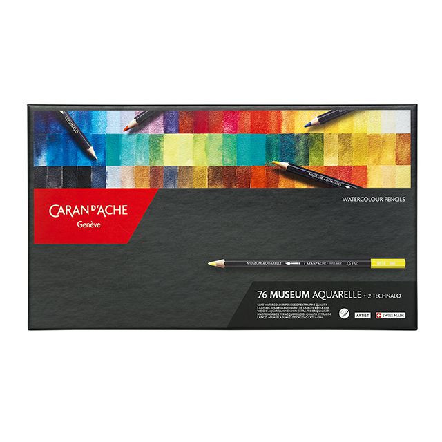 CARAN D'ACHE（カランダッシュ） 水彩色鉛筆 ミュージアムアクアレル 76色セット紙箱入 3510-376