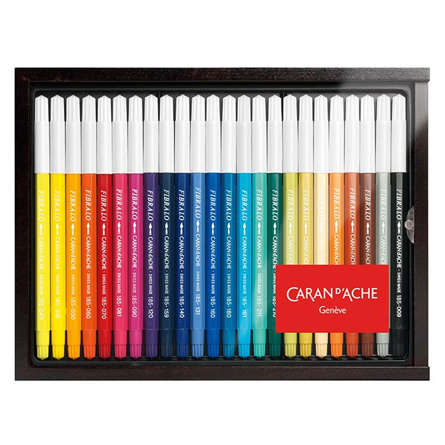 CARAN D'ACHE カランダッシュ フェルトペン フィブラロ 24色木箱セット