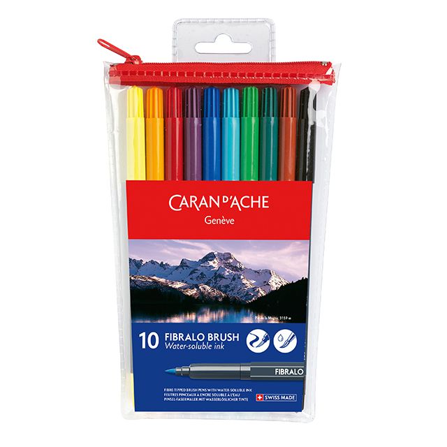 CARAN D'ACHE（カランダッシュ） フェルトペン フィブラロ ブラッシュ 10色セット 0186-710