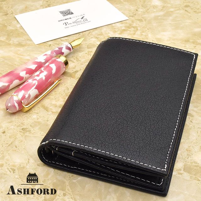 ASHFORD（アシュフォード） システム手帳 ディープ MICRO5 8mm＋名刺入れ ネイビー