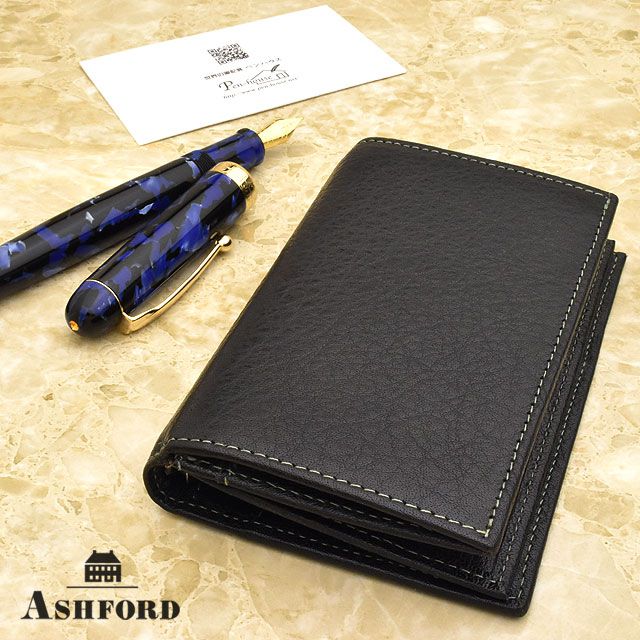 ASHFORD（アシュフォード） システム手帳 ディープ MICRO5 8mm＋名刺入れ ブラック