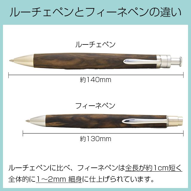 工房 楔 ボールペン フィーネペン 黒柿孔雀杢