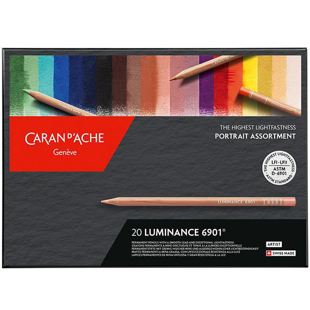 CARAN d'ACHE カランダッシュ 油性色鉛筆 ルミナンス6901 ポートレート20色セット 紙箱入 6901-920 | 世界の筆記具ペンハウス